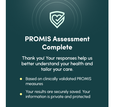 PROMIS Assessments screenshot
